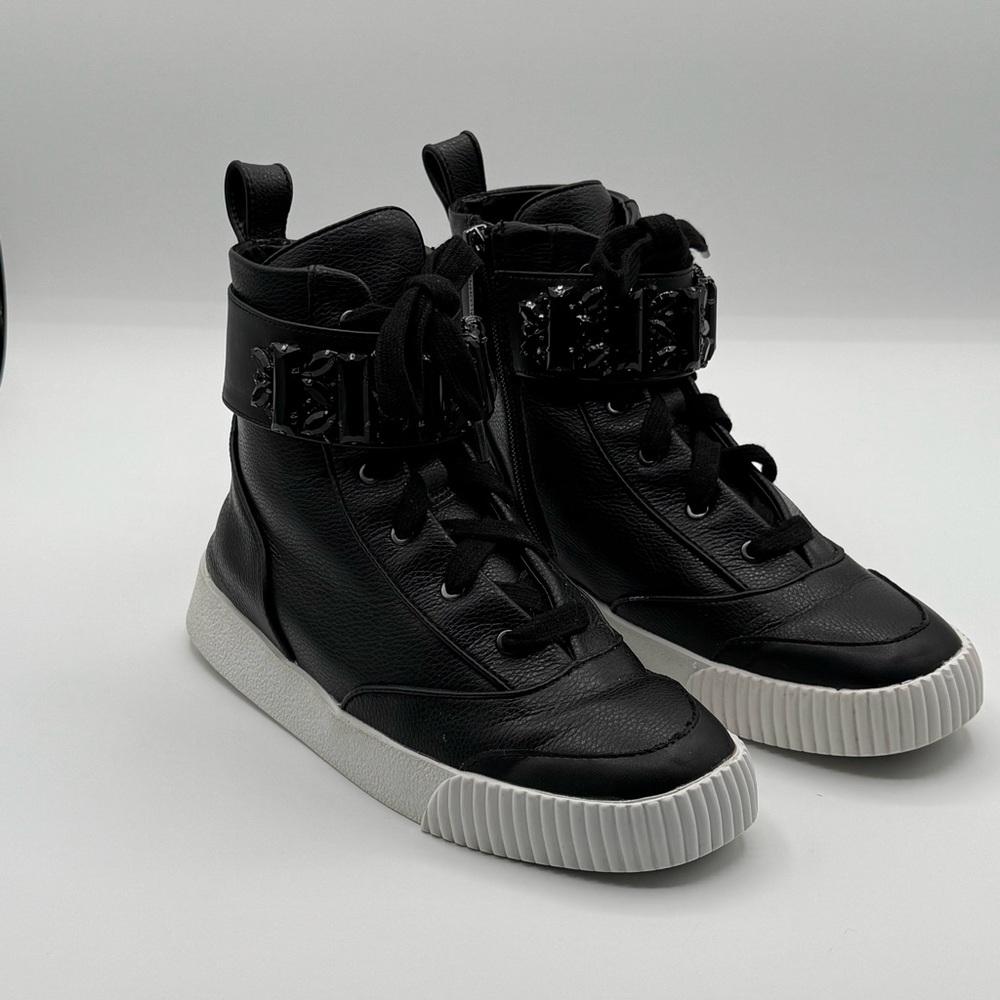 Karl Lagerfeld Paris Women's Jeren Buckled High-Top Sneakers Size 6.5
